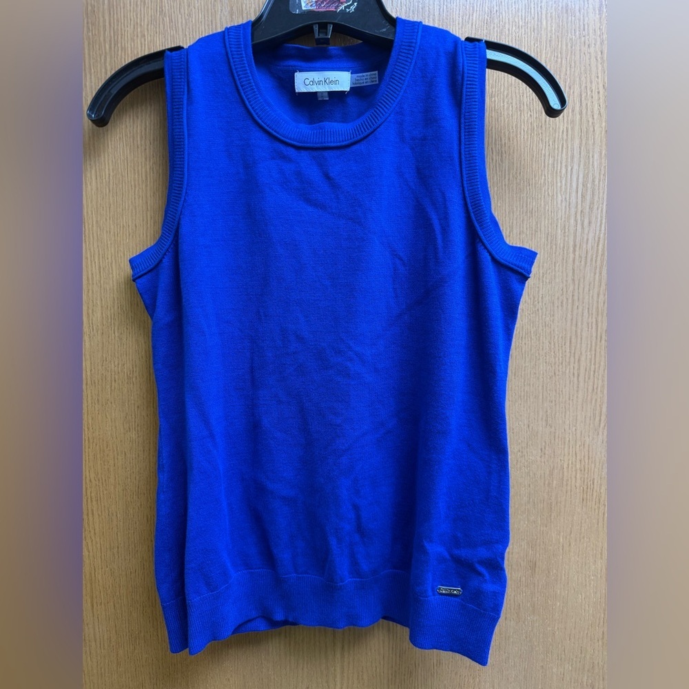 Calvin Klein Vibrant Blue Crewneck Knit Sweater